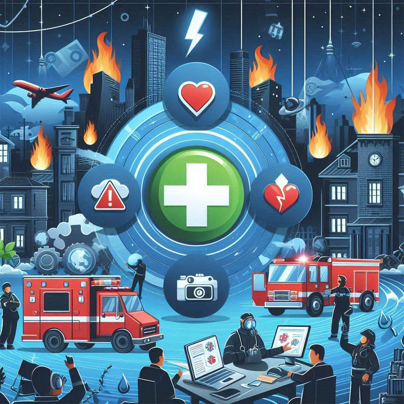 Abstract image of responders helping at disasters